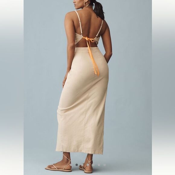 By Anthropologie Ruched  Slim Midi Dress - Picture 3 of 7